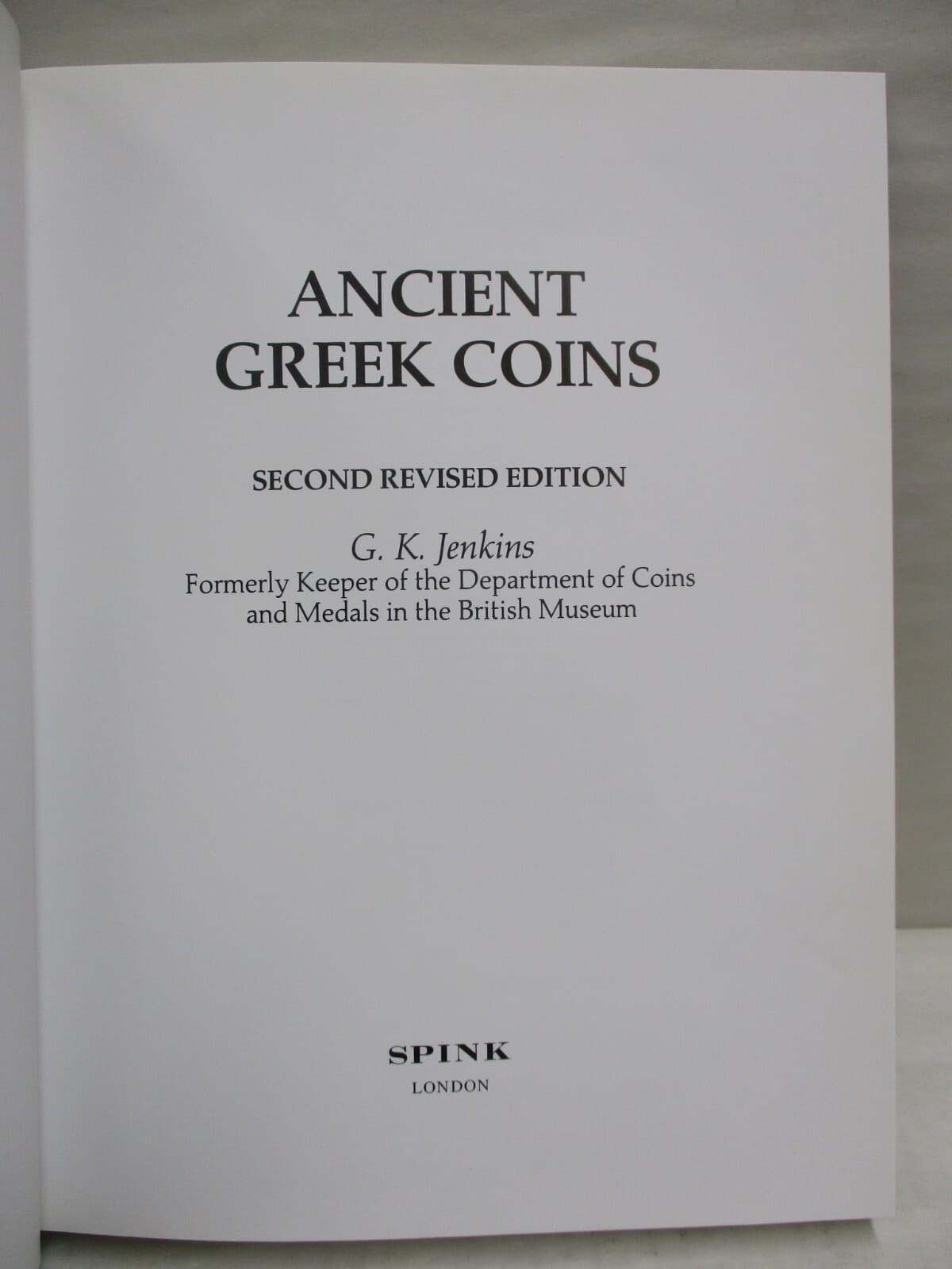 Coins in History Ancient Greek Coins G.K. Jenkins 2004 Spink Hardcover Book 2