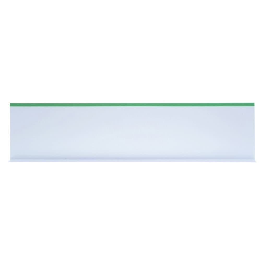 Produce Divider White with Green Trim Plastic Shelf Divider - 30"L x 7"H 4