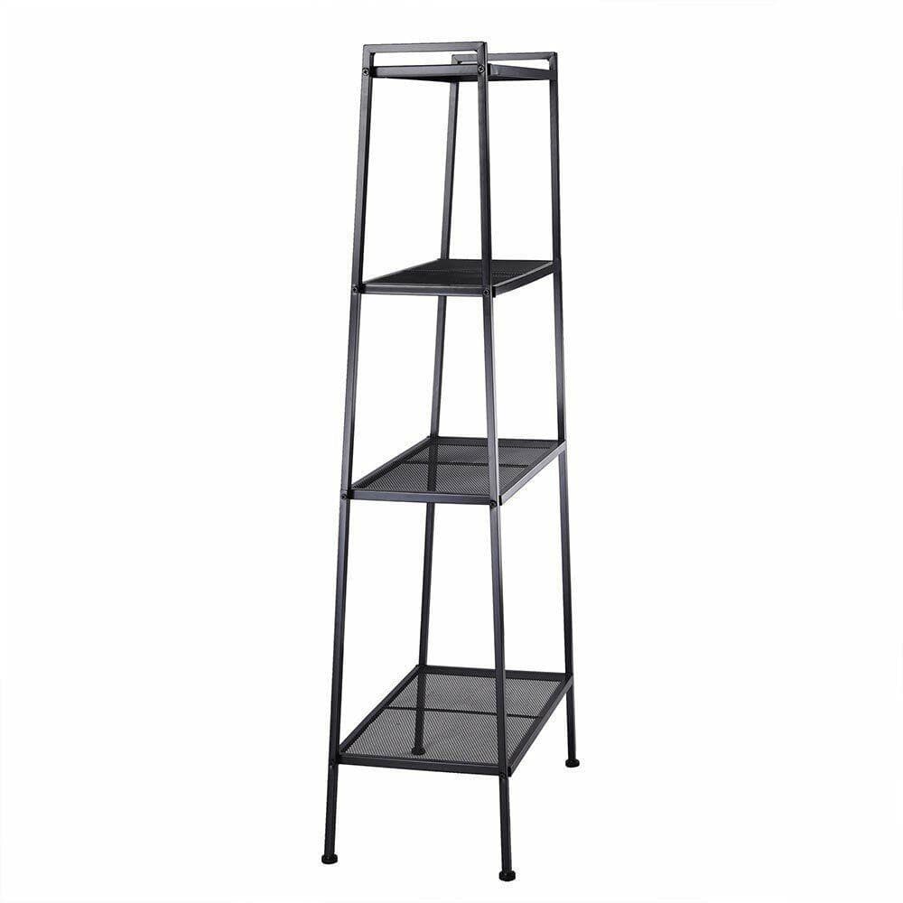 4 Tier Leaning Ladder Shelf Bookcase Bookshelf Storage Shelves Unit Organizer 5