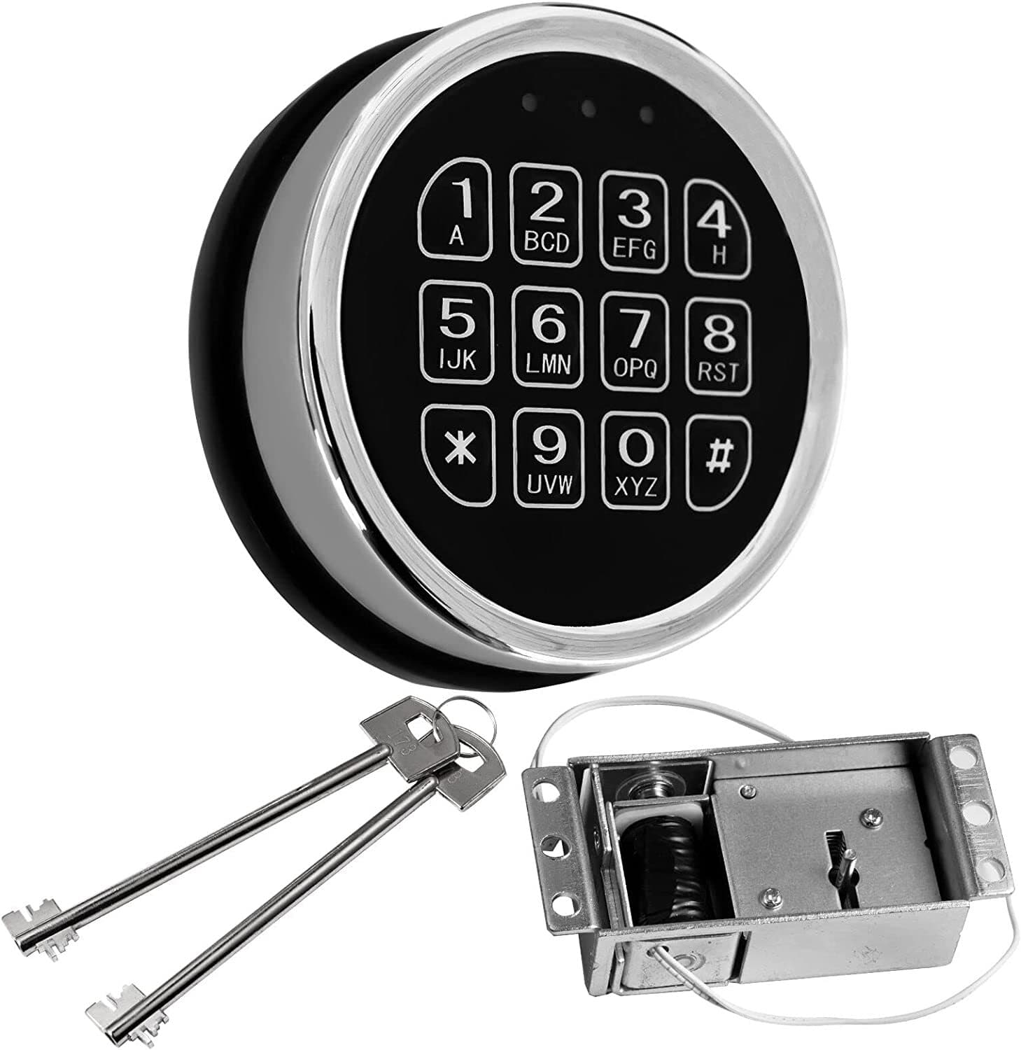 Gun Safe Lock Replacement,Chrome Keypad Electronic Safe Lock with Solenoid Lock 2
