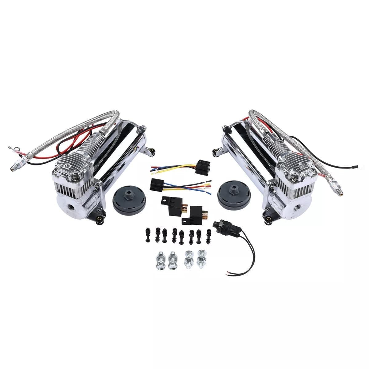 Air Suspension Kit with Compressors for Truck Compatible with 5 Gallon Air Tank 5