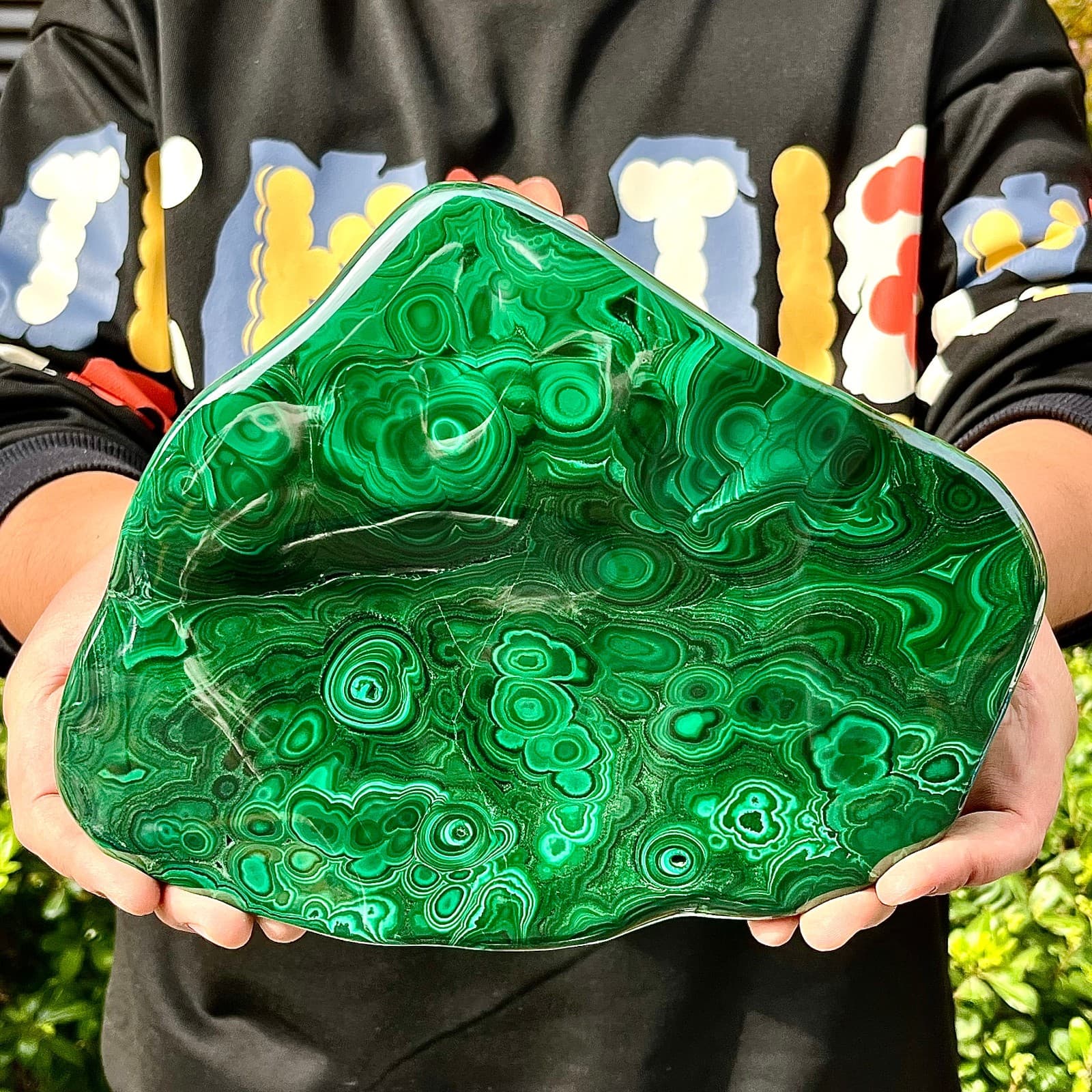 9.28LB Natural glossy Malachite transparent cluster rough mineral sample 2