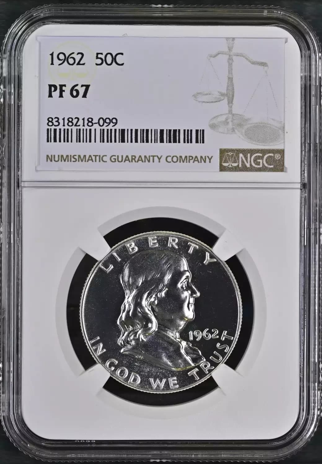 1962 Proof Franklin Half Dollar - NGC PF67