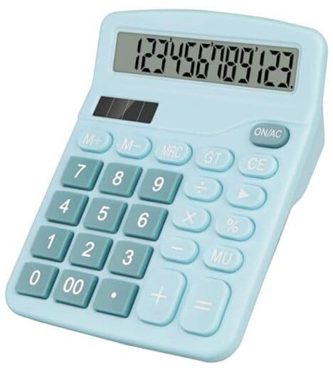 Desktop Calculator, Light Blue Calculator Big Buttons, 12-Digits Light Blue1