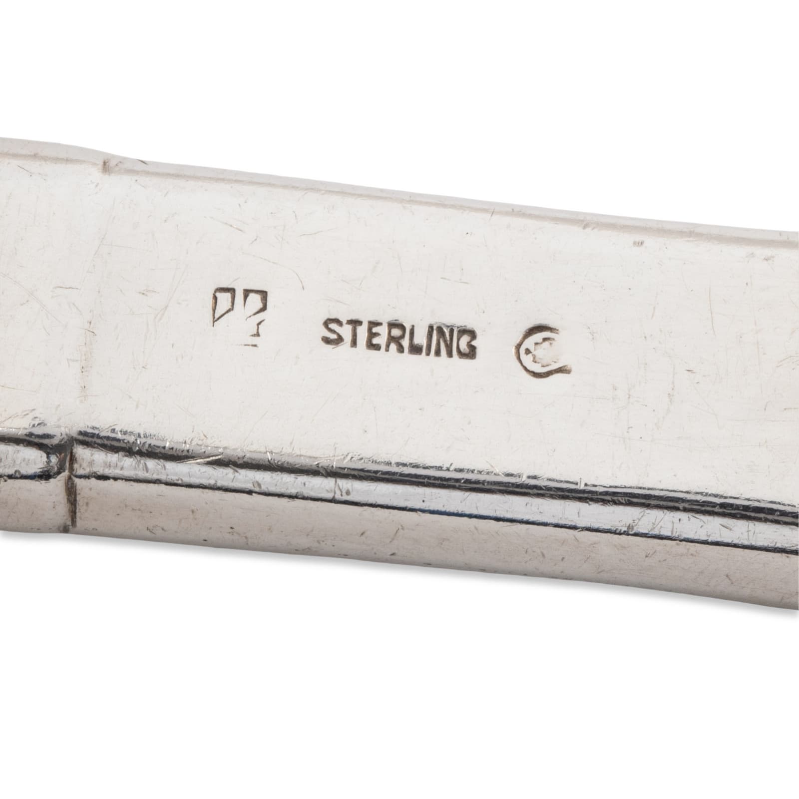 CARL POUL PETERSEN CANADIAN HANDHAMMERED STERLING HANDLED DINNER KNIFE VIKING 5