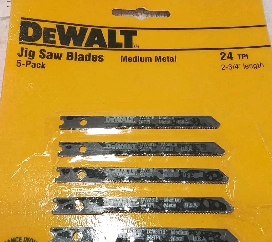 10PC DEWALT DW3615 JIGSAW BLADES 24TPI 2-3/4" MEDIUM METAL USA 🇺🇸 2