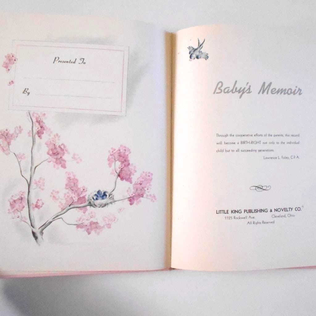 Baby's Memoir Memory Book Journal Little King Publishing Vintage 1940s 2