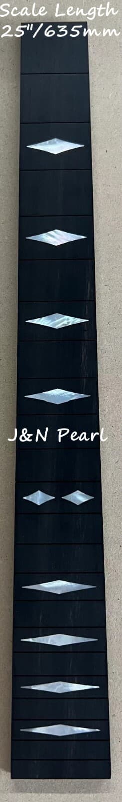 Custom Made 25”/635mm Scale Ebony Fretboard Inlaid 10pcs Figured MOP Diamonds