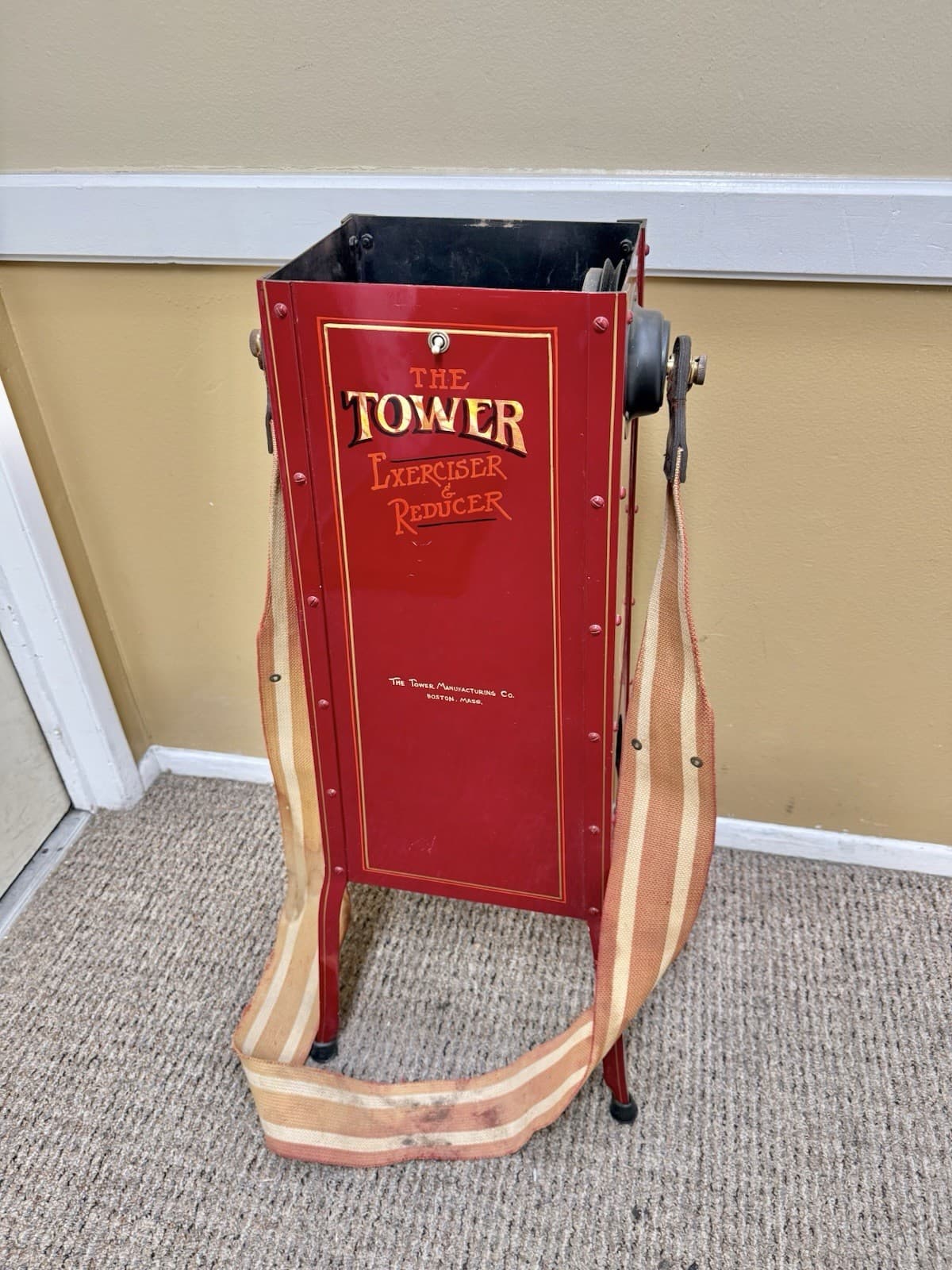 Fully Restored Antique Exercise Machine Tower Mfg Boston Butt Buster Exerciser