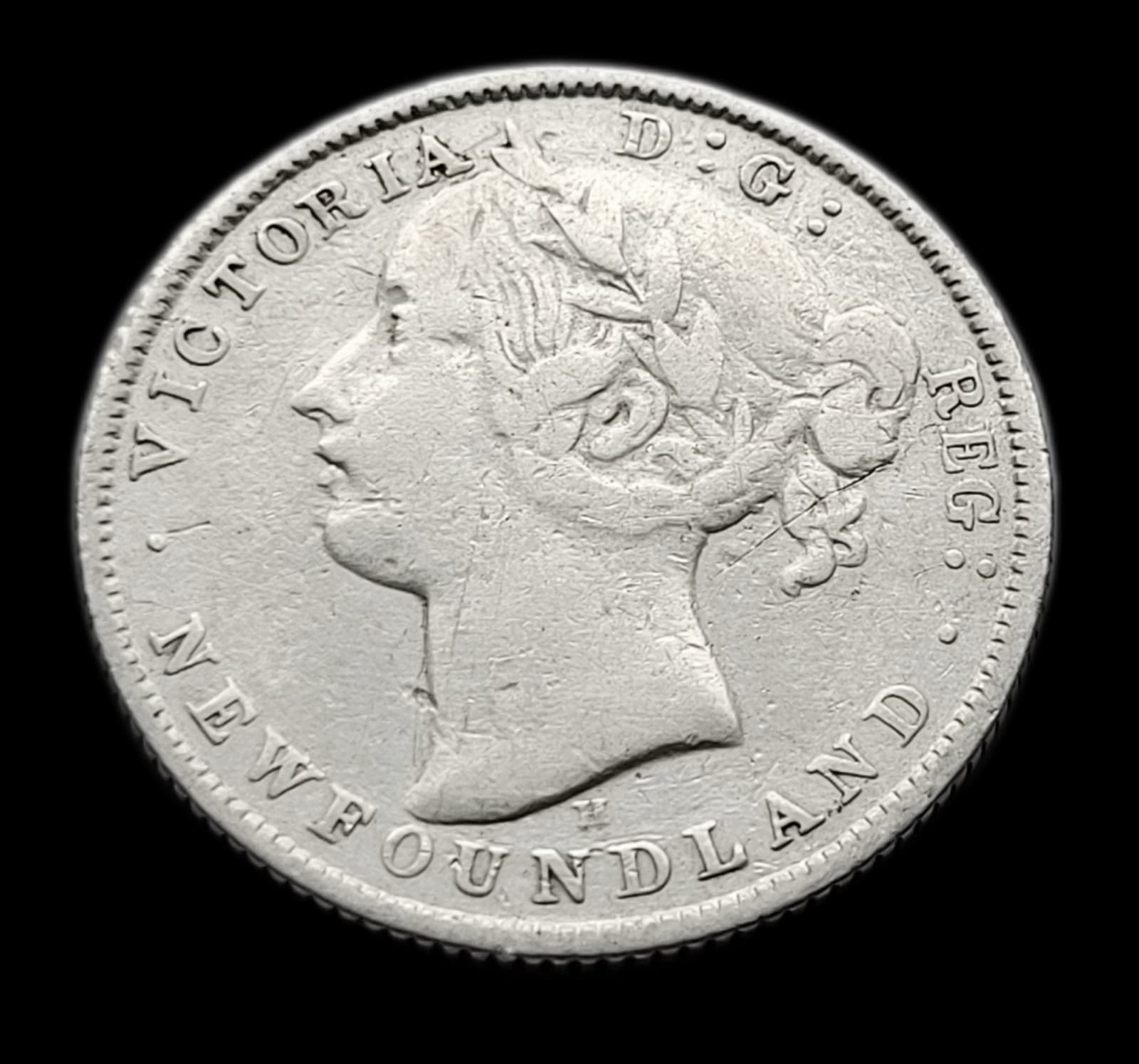 ***CANADA 20 CENTS 1872H QUEEN VICTORIA *** NEWFOUNDLAND *** 2