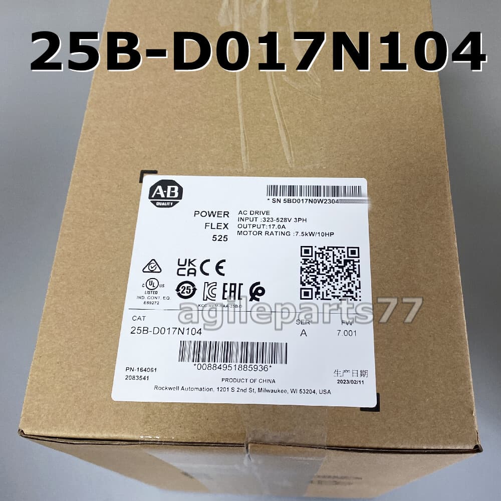 New Factory Sealed 25B-D017N104 AB PowerFlex 525 AC Drive 480V 7.5KW 2023 TX 4