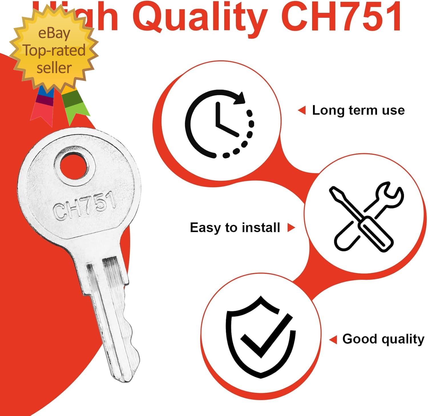 6 Pcs CH751 Key, Siasky Universal CH751 Replacement Keys, RV Keys for RV Campers 6