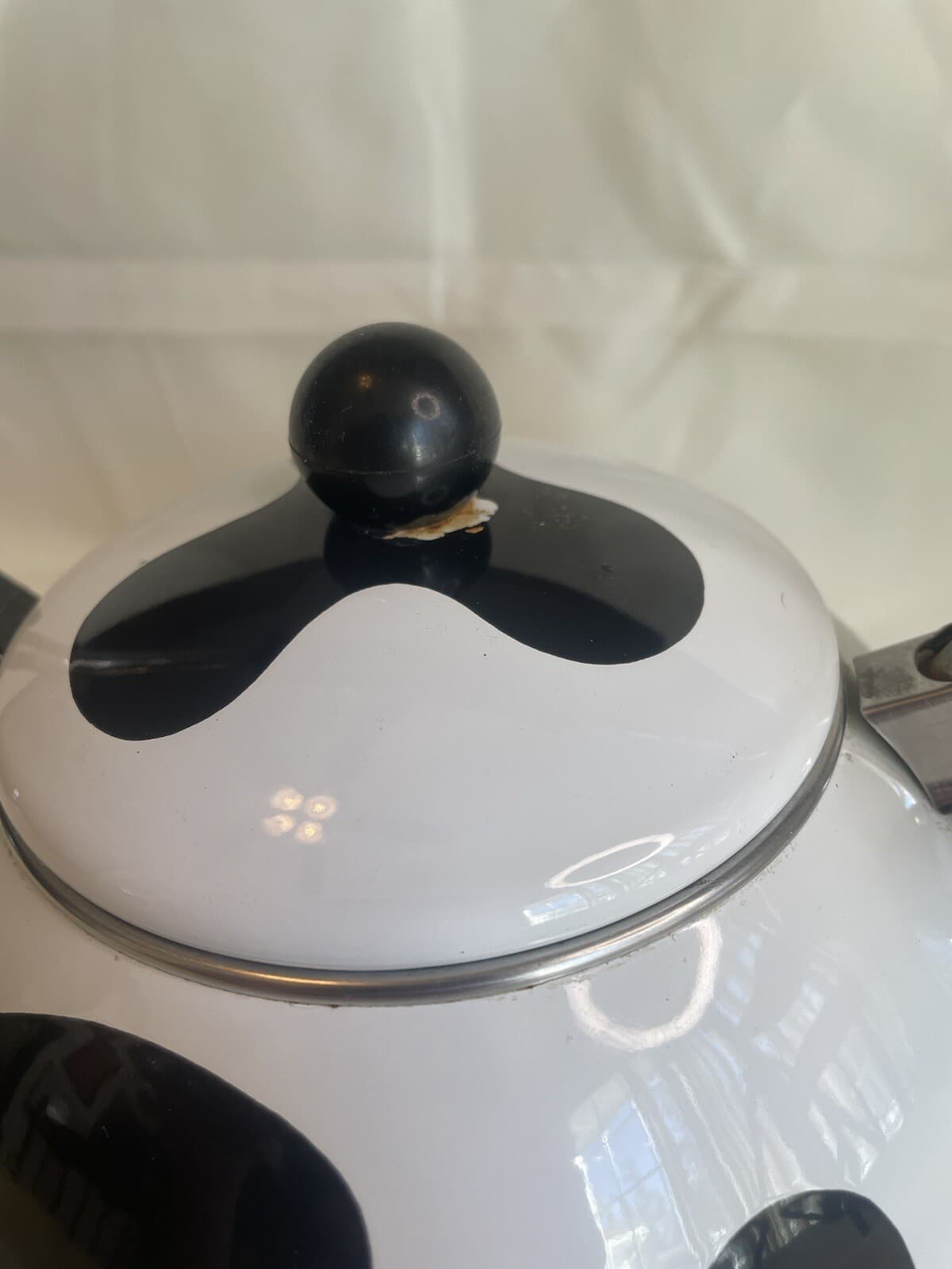 Vintage M Kamenstein Farm Cow Tea Kettle Enamel Whistling Teapot 1992 See Pics 3