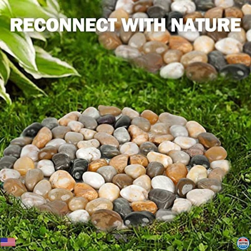 River Rock Stepping Stones Outdoor for Garden Walkway, 12 inch Diameter 3 Pcs 6
