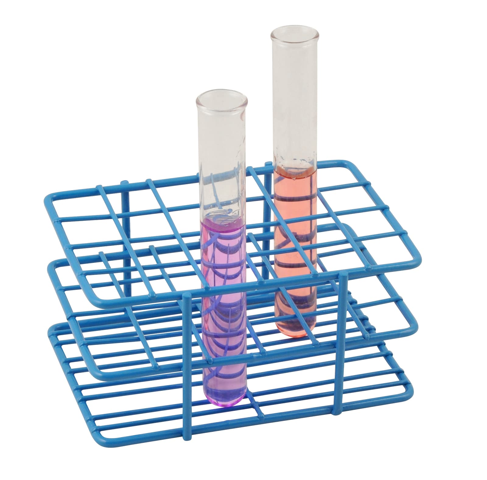 Eisco Labs Blue Epoxy Coated Steel Wire Test Tube Rack, 24 Holes,  4 X 6 Format