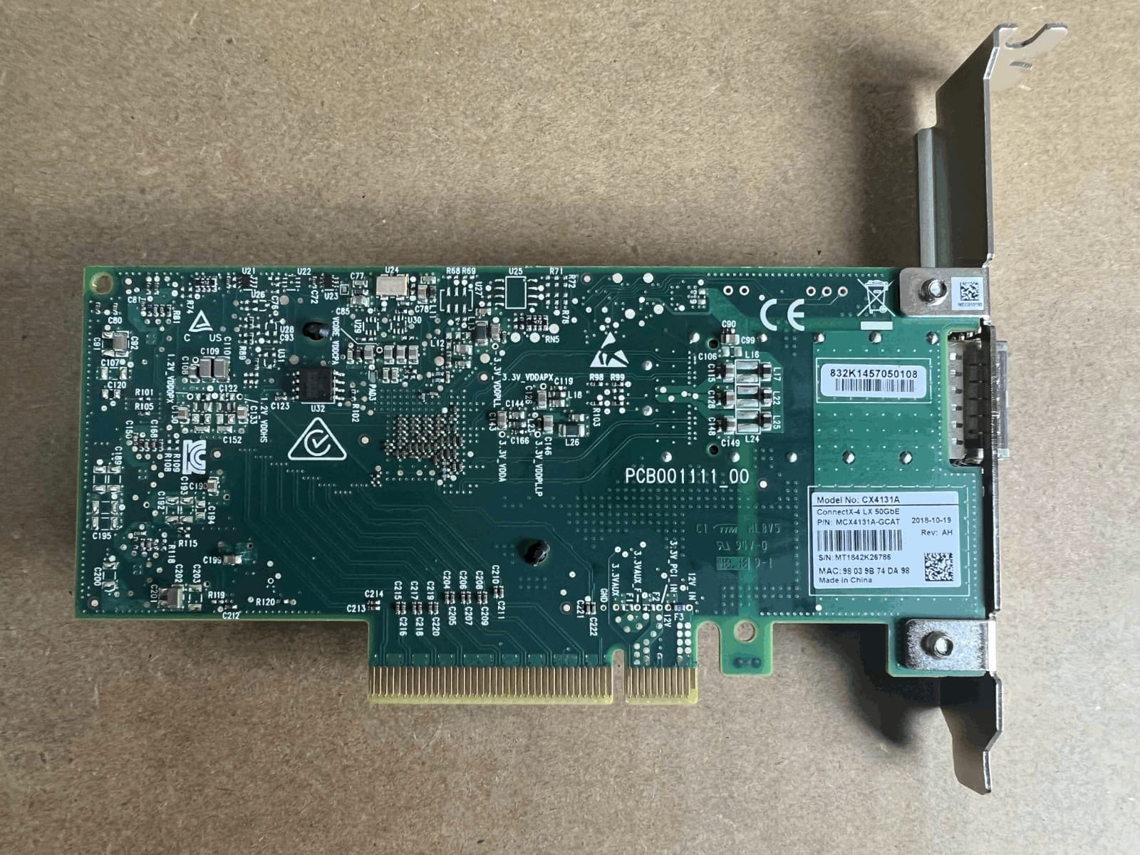 Mellanox ConnectX-4 LX CX4131A 50Gb QSFP28 PCIe Adapter MCX4131A-GCAT - FH 4