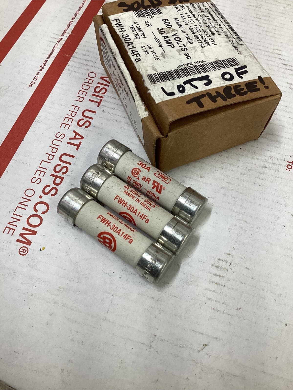 Lot of (3) Eaton Bussmann FWH-30A14Fa Semiconductor Fuse Fwh-A14f 30A Fuses ED4U 2