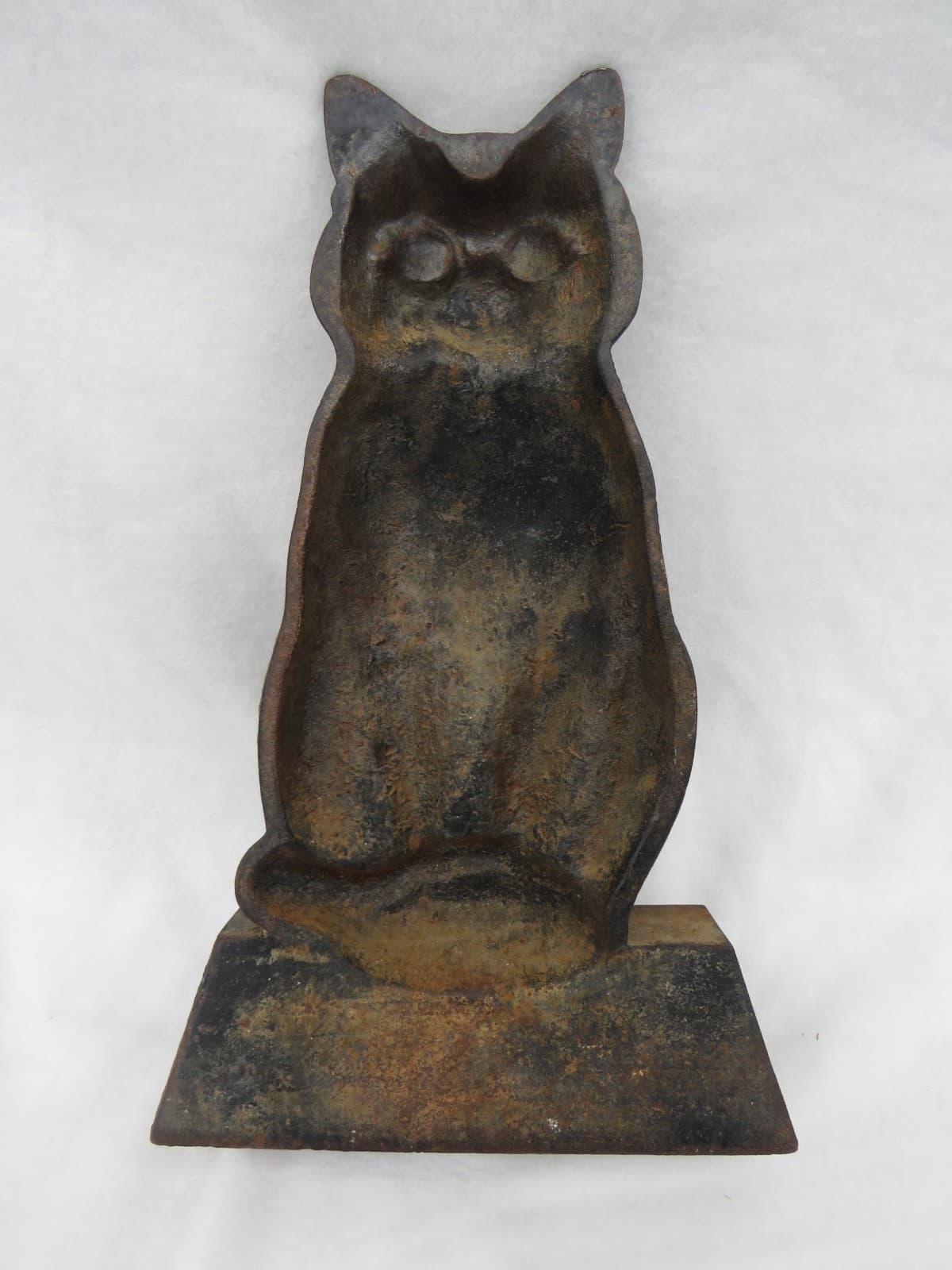 Antique Cast Iron Black Cat Door Stop 13 lbs Rustic Charm Black Cat 6