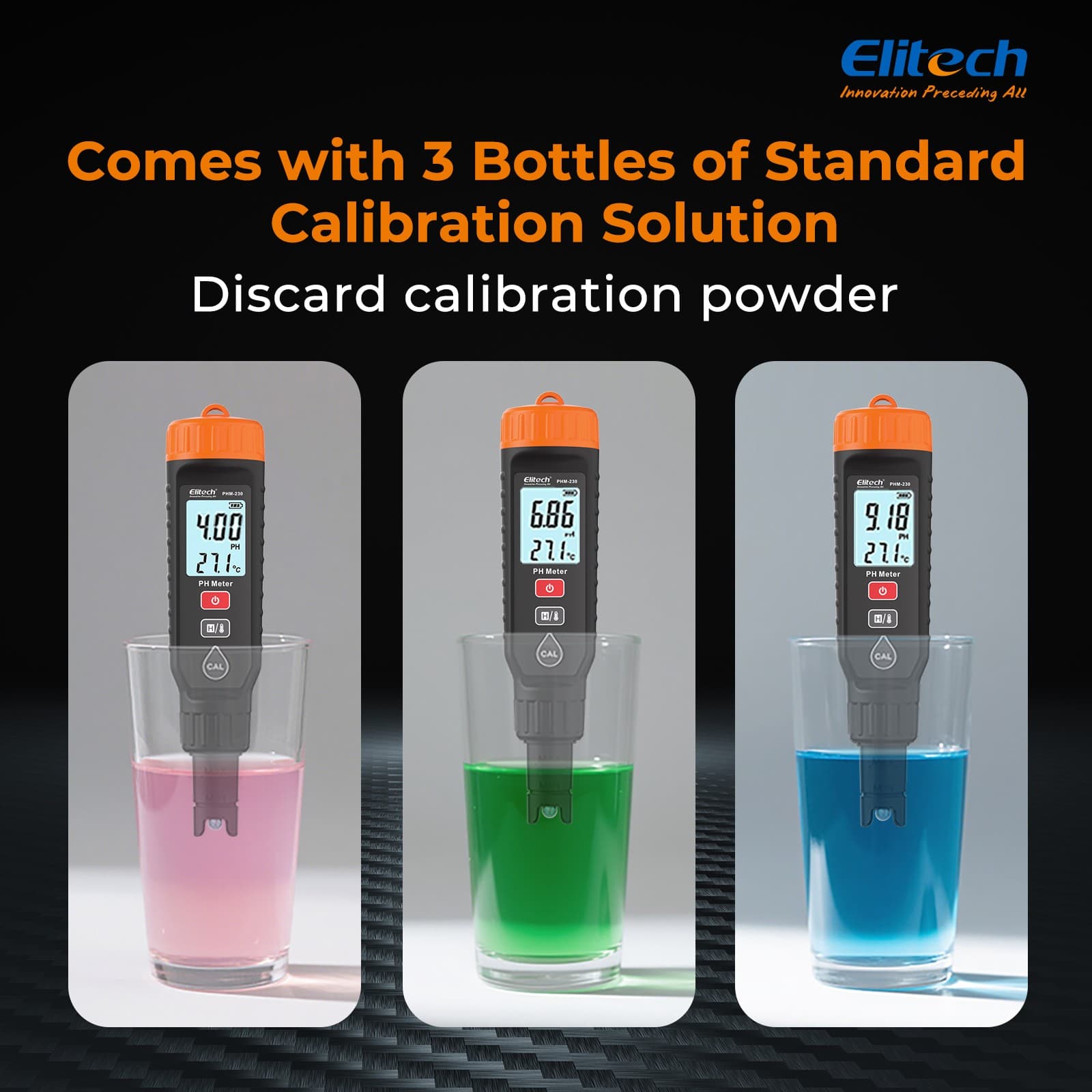 Elitech Smart pH Meter with ATC 3-Point Calibration for Lab Aquarium Hydroponics 3