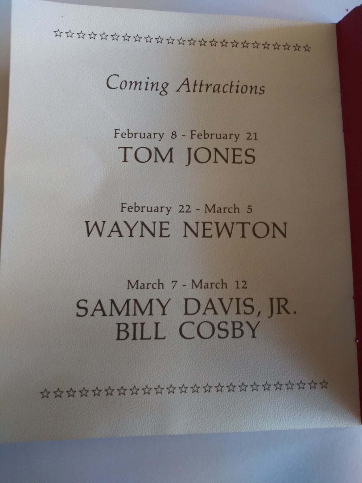 Vintage Paper Program Event For Diana Ross At The Caesars Palace Las Vegas... 6