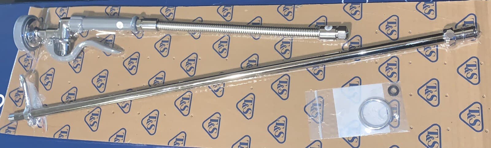 T&S EasyInstall 8" Wall Mount 12" Add On Faucet Pre-Rinse Unit - Silver 6