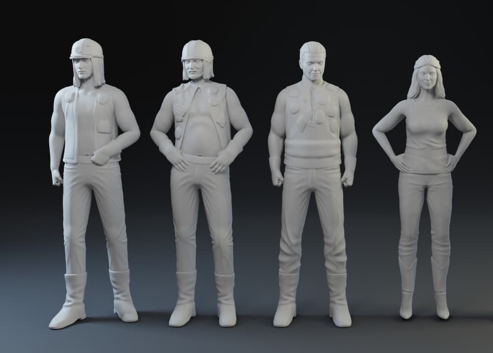 Lost In Space Collision of Planets 3D Printed Figures and Motorcycles 1:24 scale 3