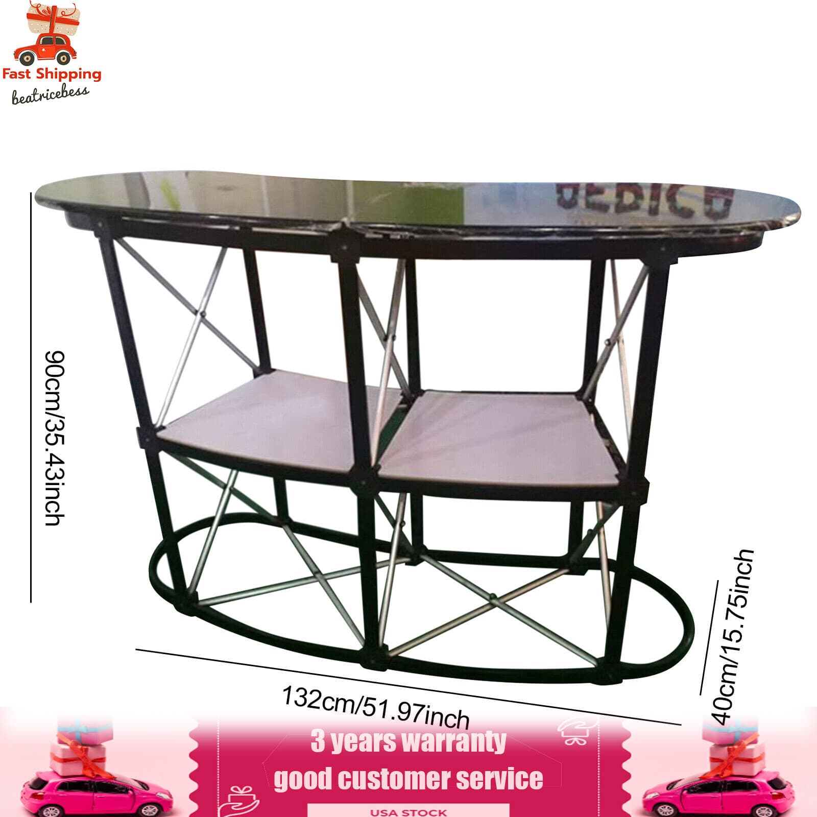 Pull-Net Promotion Table Trade Show/Salon Reception Desk Load Bearing 154.32LB 2