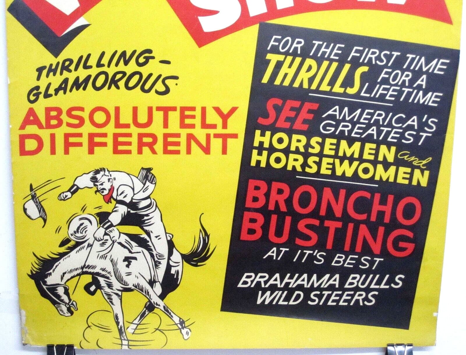 Vintage 1940s REX COLE WILD WEST SHOW 40x26 CIRCUS RODEO Poster FREE SHIPPING 3