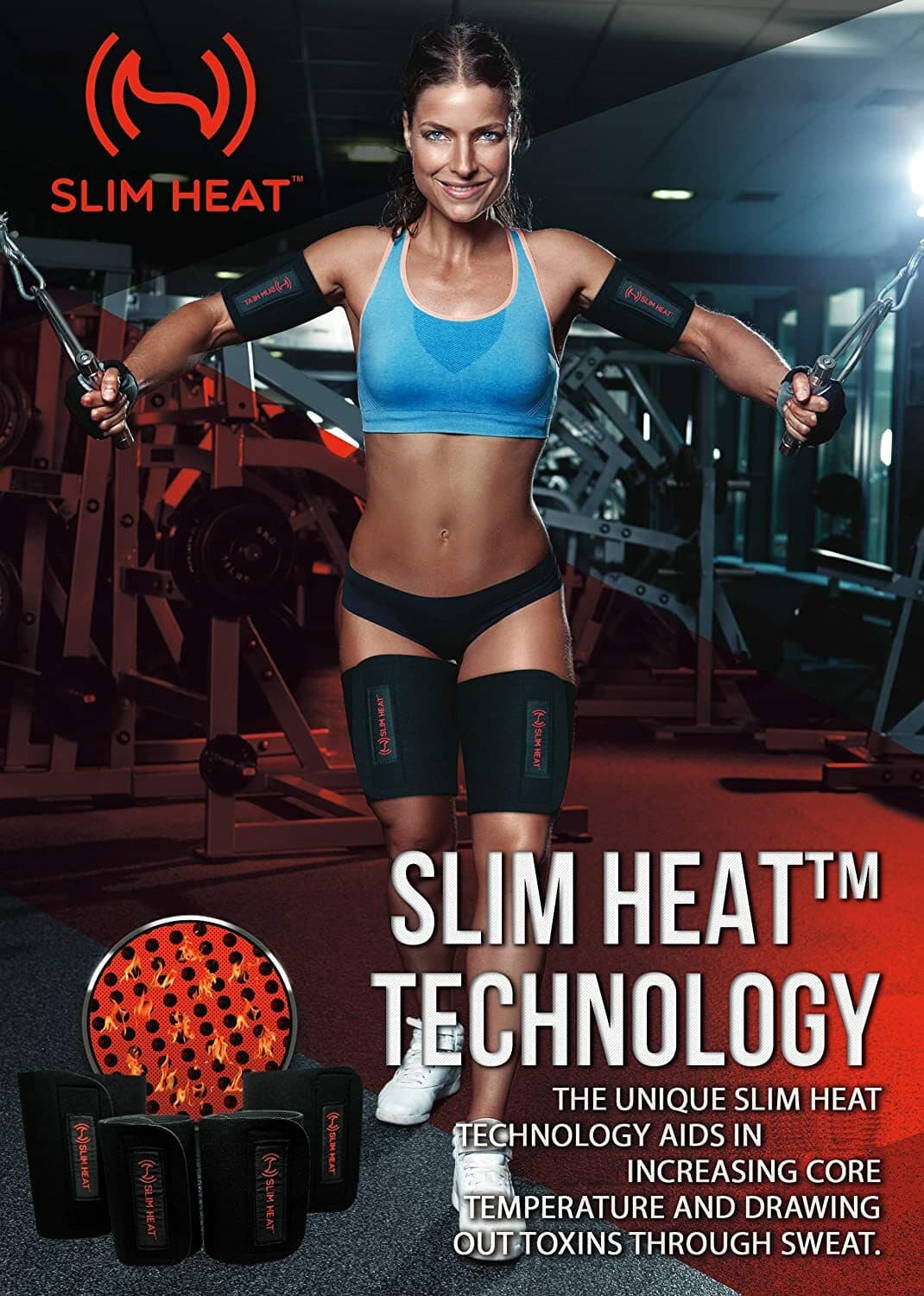 Slim Heat Arm Thigh Trimmers for Women & Men 4-Pc Wrap Set for Toned Arms & Legs 3