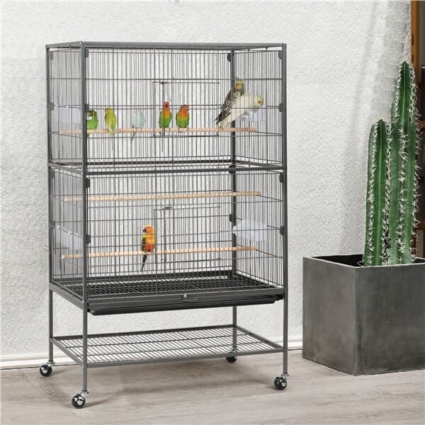 Large Bird Cage Budgie Cage 52'' Parrot Cage for Lovebird Cockatiels with Stand 2