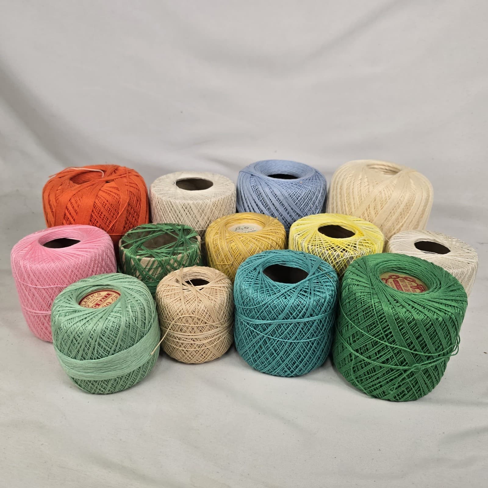 13 Spools of Crochet Thread Mix Variety Colors