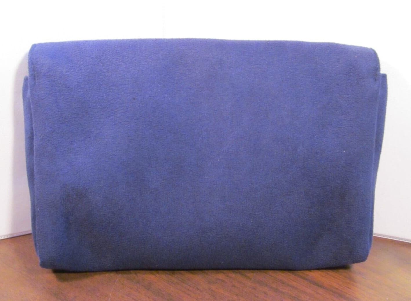vintage SWISSAIR blue suede airline amenity kit bag makeup cosmetic case 3