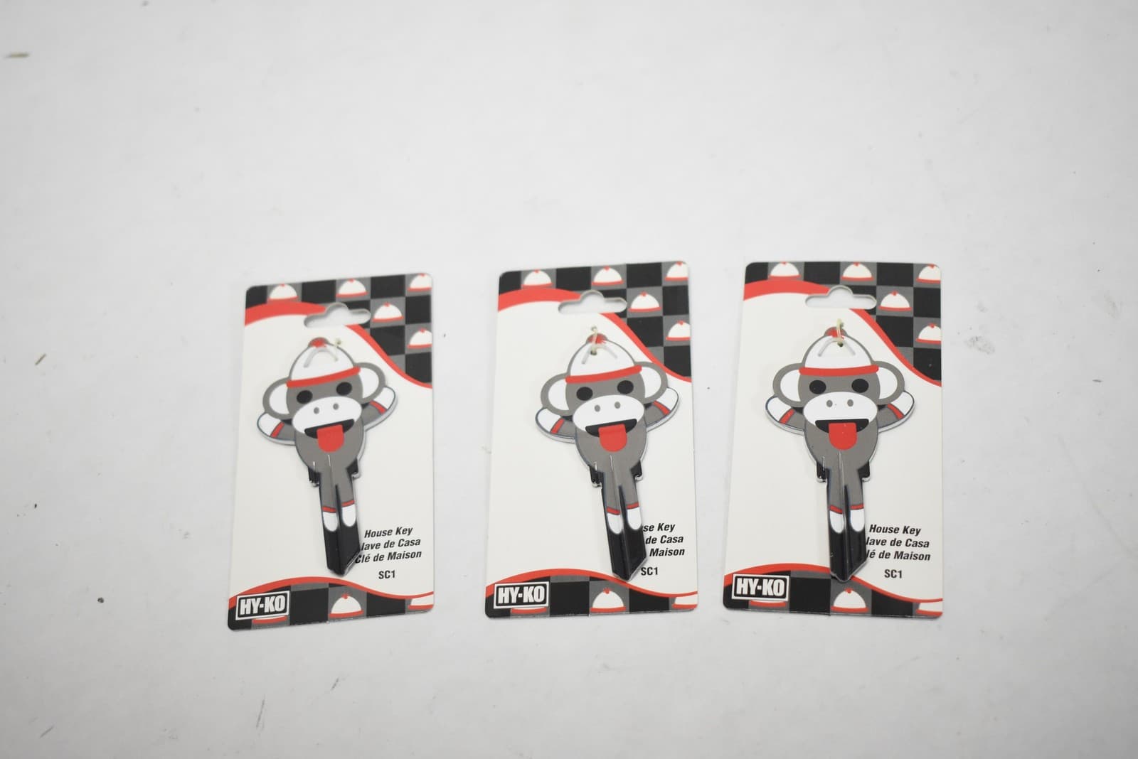 HY-KO Sock Monkey House Key Blanks SC1 KW1 Lot of 6 Fun Keys Schlage Kwikset 5