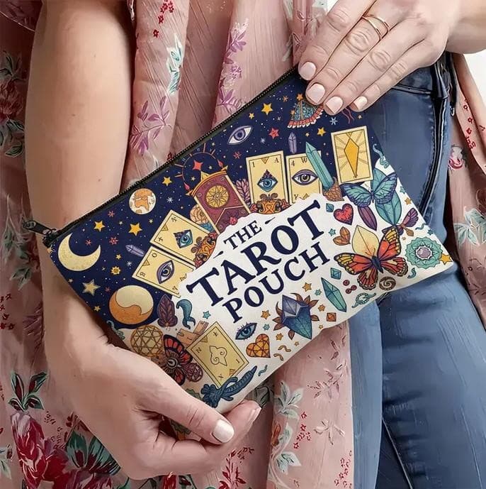 Cute Zippered Tarot Pouch for Your Tarot Decks or Cosmetics, 9 by 6.5 inches 5