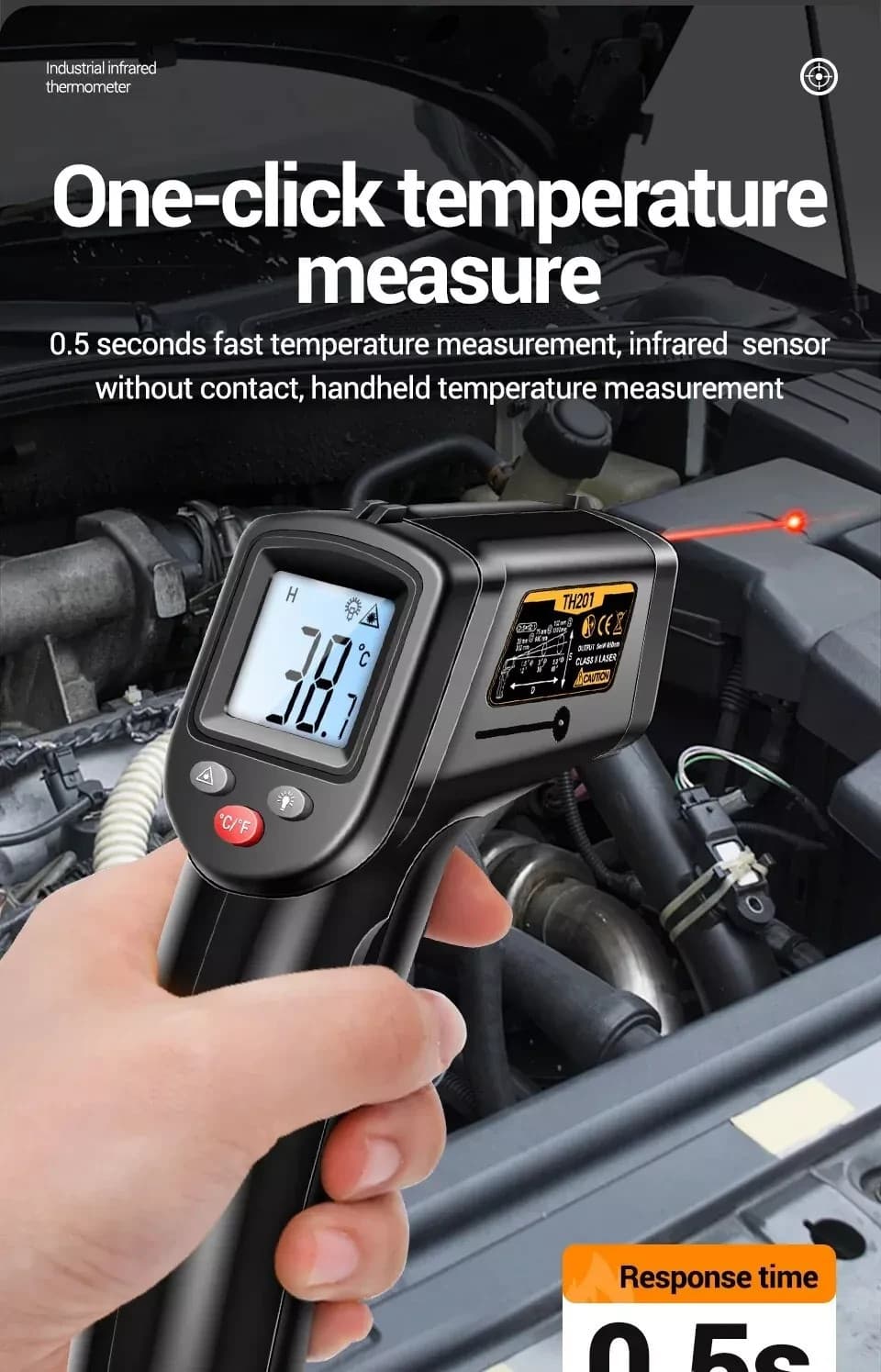 LCD Digital Non-contact Laser IR Infrared Thermometer Temp Meter Temperature Gun 4