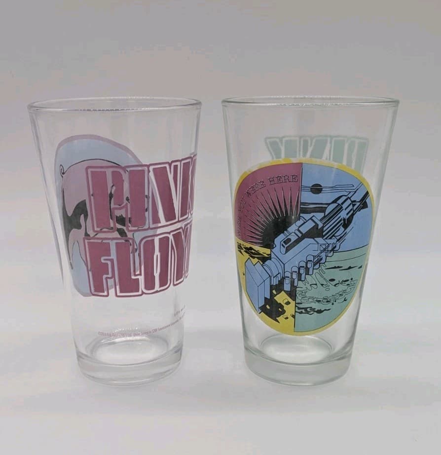 SET 2 16oz Pint Glasses Pink Floyd Wish You Were Here 2007 