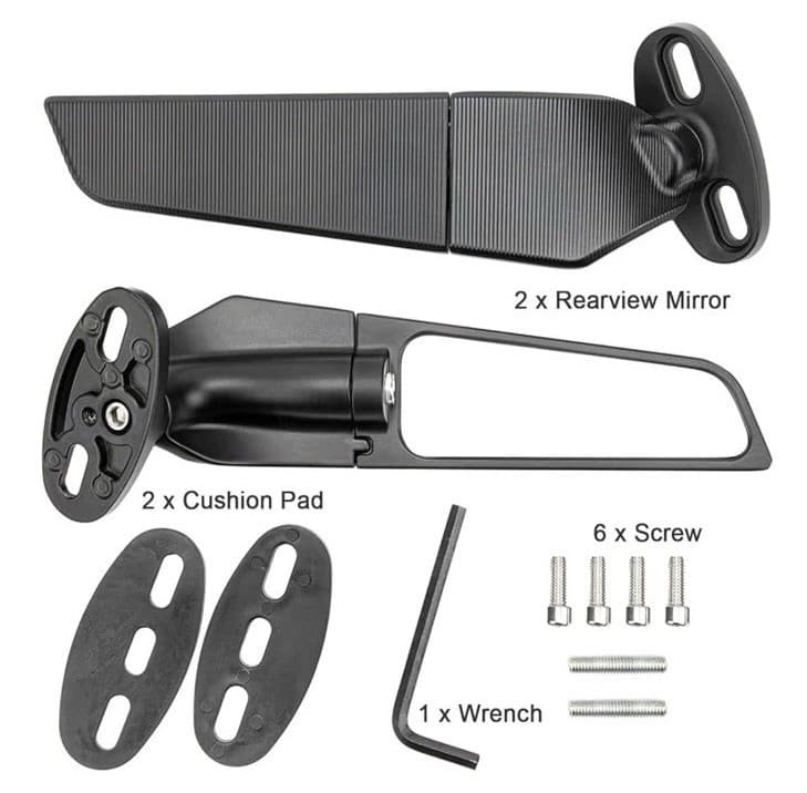 Motorcycle Mirrors Wing Rearview Mirrors Compatible with Ninja-Standard model 6