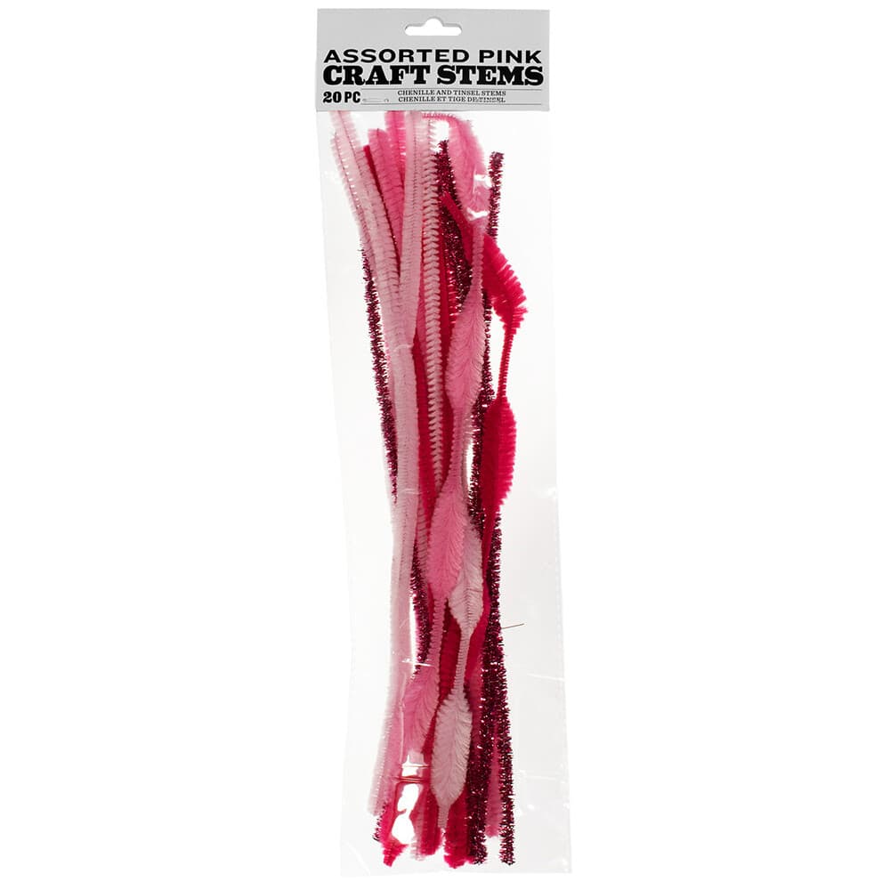 Craft County 20 Pack of Chenille Stems - 20 Pack - 9 Color Options - Craft Stems 2