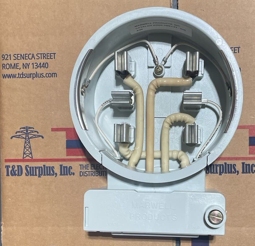 MARWELL KWH WATTHOUR METER SOCKET, FM4S, 3W, 1 PH, 6 JAW, CT RATED, 2000-3W6J-6T