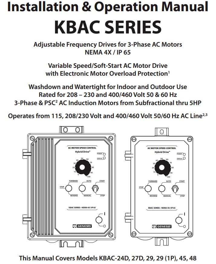 KB Electronics KBAC-27D AC motor control (9520) upc 024822095204 2HP 6.7A 3