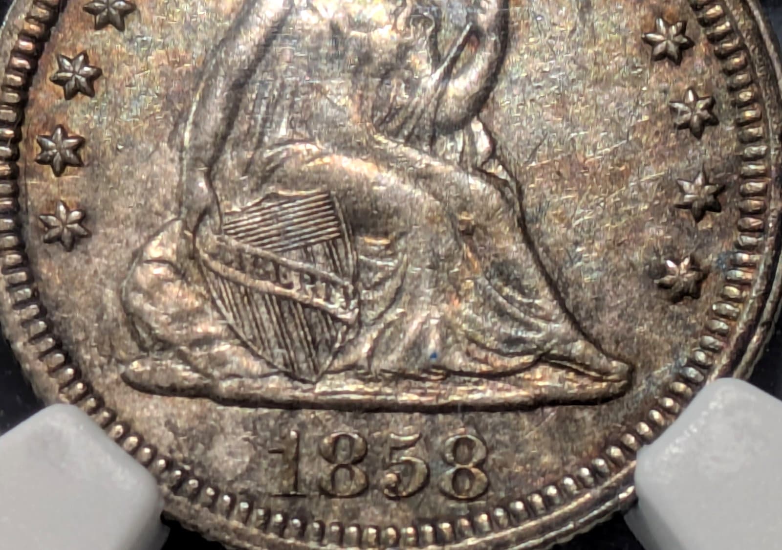 1858 Seated Liberty Silver Quarter NGC AU 25c Twenty Five Cent Philadelphia Mint 6