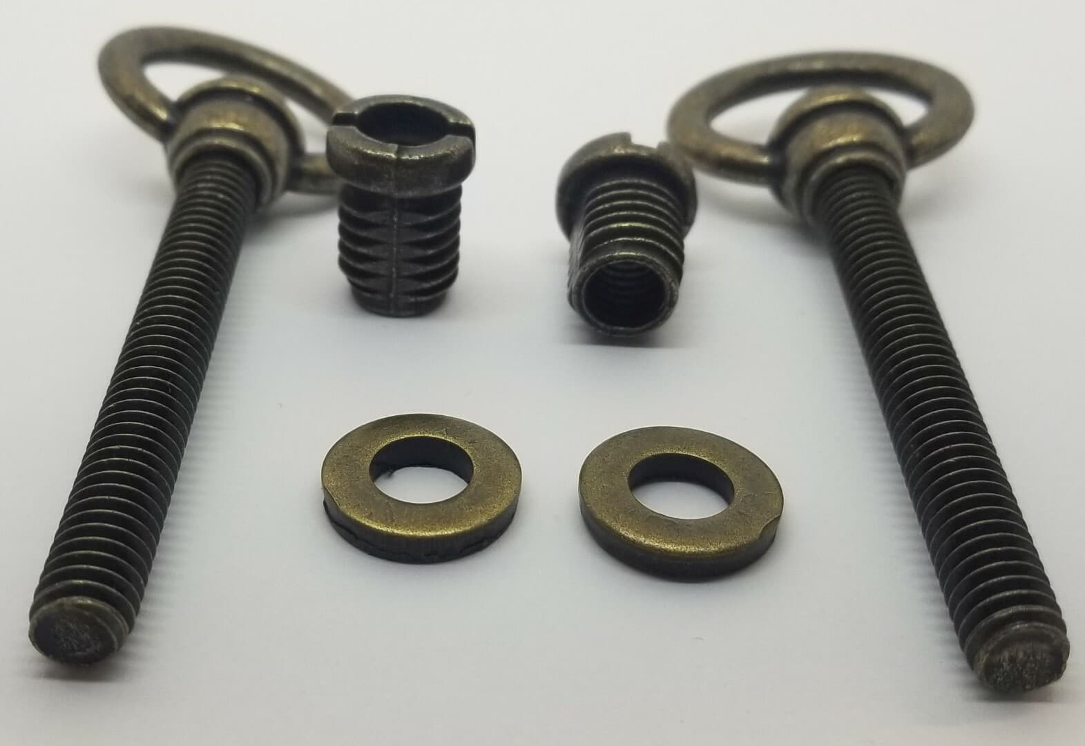 SMALL Antique Brass Steel Cheval Mirror Mount Set vintage retro old kit screws 3