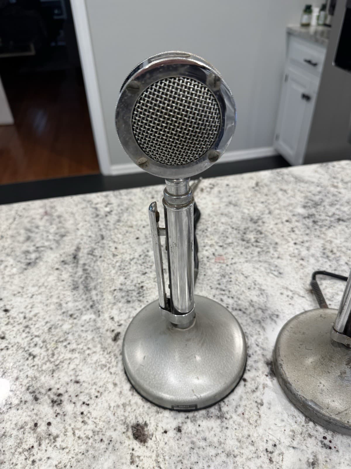 Pair  of Vintage Astatic D-104 Lollipop Mic Microphone with UG8 Stand - Untested 2