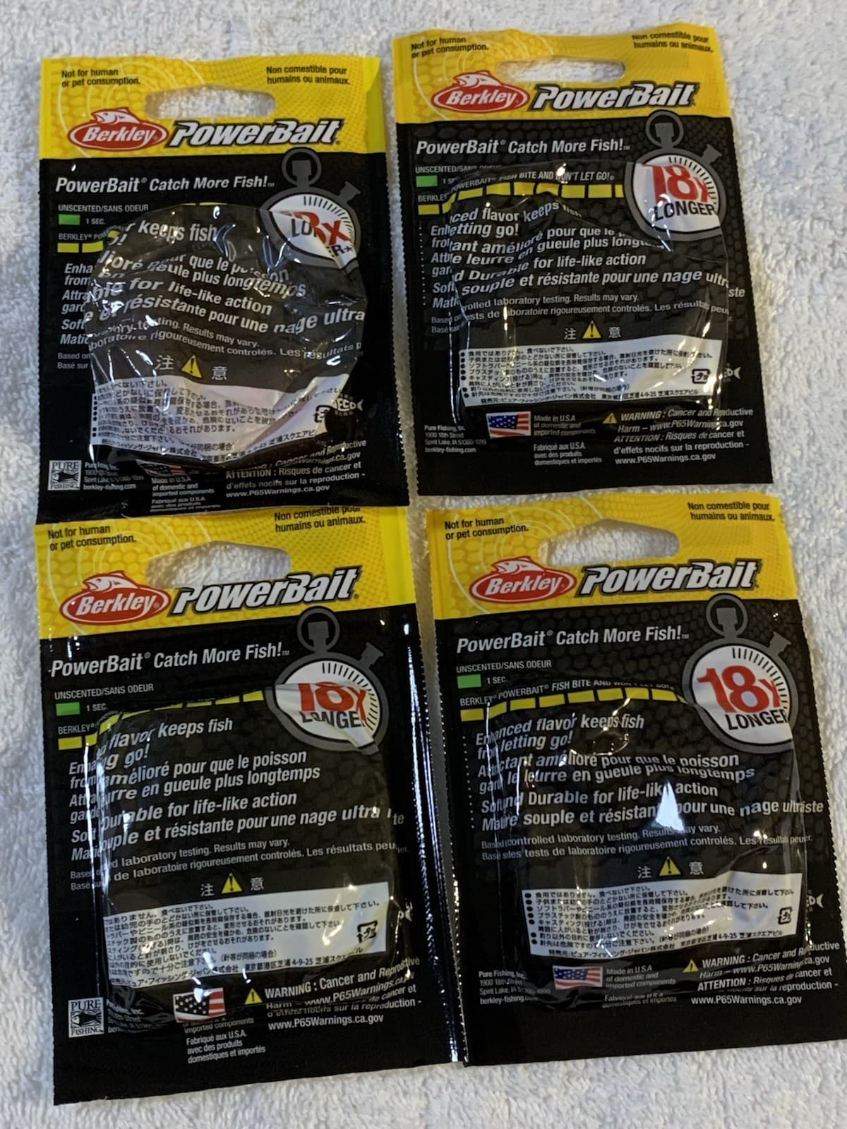 (LOT OF 4) BERKLEY POWERBAIT POWER FLOATING TROUT WORMS. MULTIPLE COLORS NIP 3