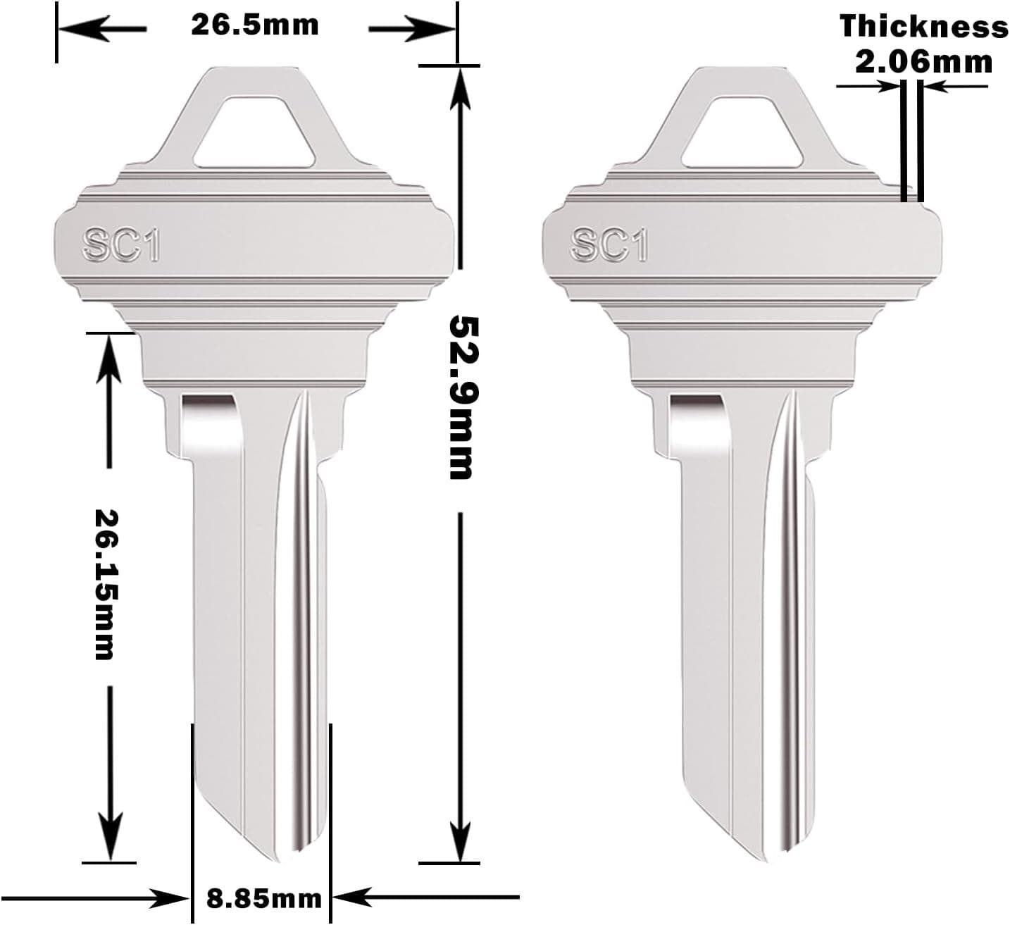 100 PACK-Schlage SC-1 Key Blanks for HOME-APARTMENT-LANDLORD-MANAGEMENT 2