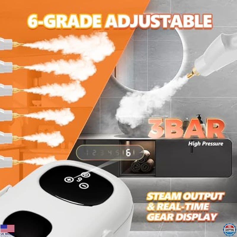 2500W Pressurized Steam Cleaner - Fast 15s Heating Handheld Portable Steamer 3