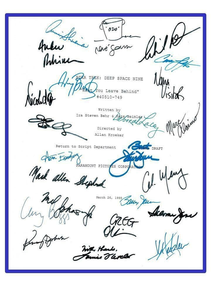 STAR TREK DEEP SPACE NINE FINAL SCRIPT EPISODE SIGNED 23X WHAT YOU LEAVE BEHIND