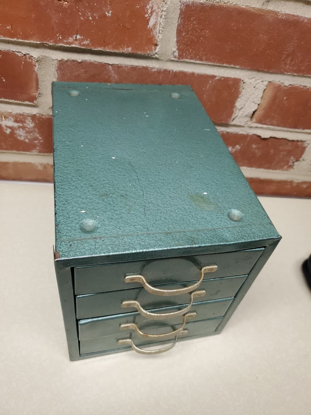 Vintage Wards Master Quality 4 Drawer Metal Tool Cabinet Small Parts Storage 3