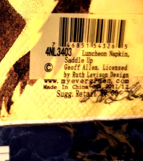 NEW-Up tp 3 Cypress Home "Saddle Up" Geoff Allen 20-Pack Paper Luncheon Napkins 4