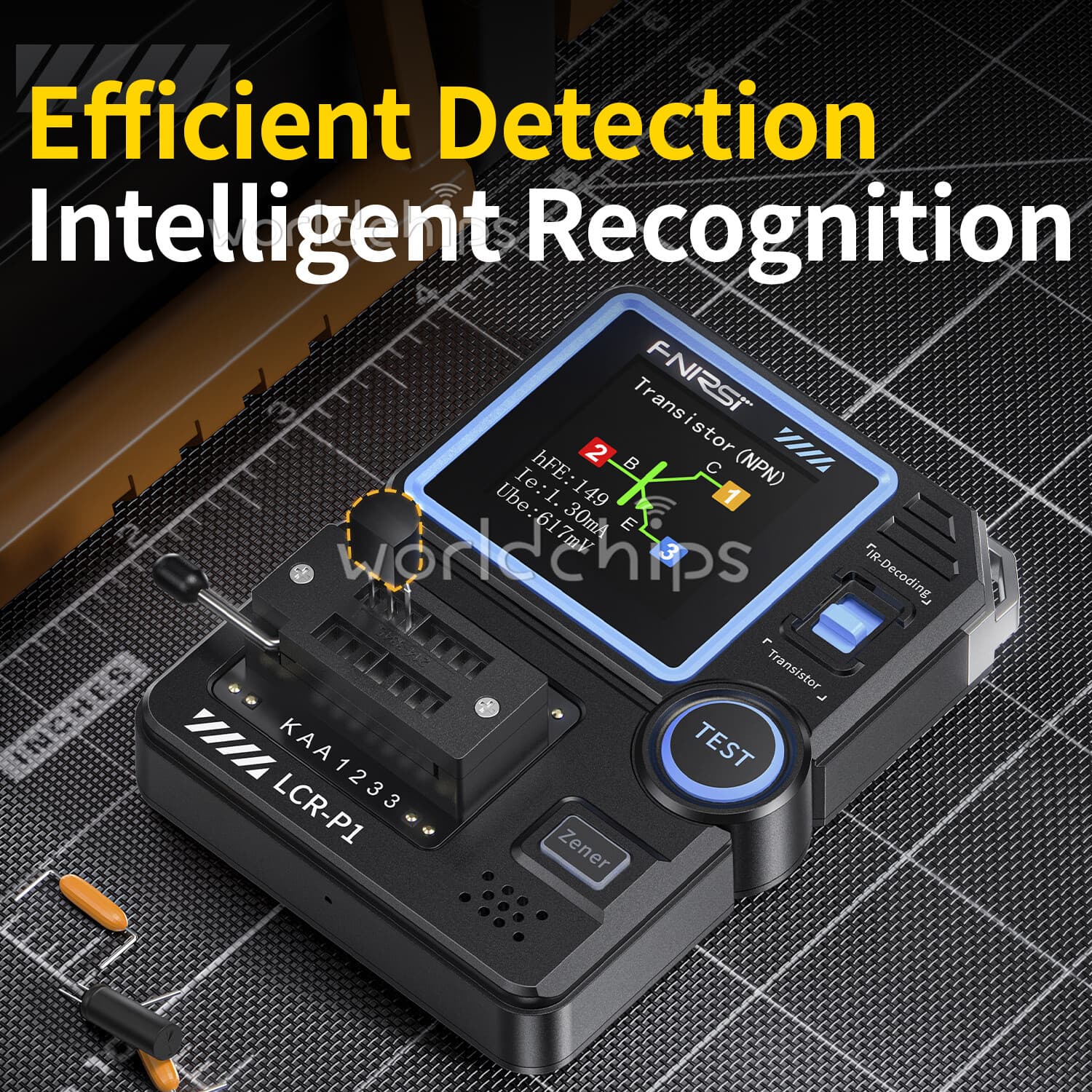 FNIRSI LCR-P1 Transistor Tester Diode Triode MOSFET NPN PNP SMD LCR ESR Meter 5